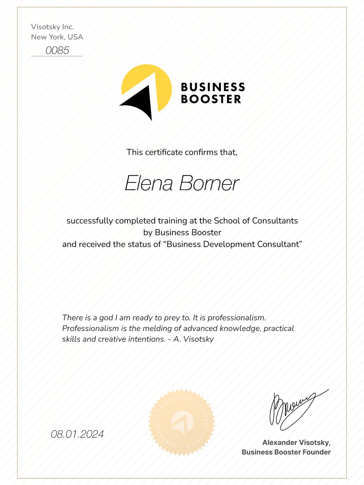 Консультант по систематизации и развитию бизнеса Школа консультантов Business Booster